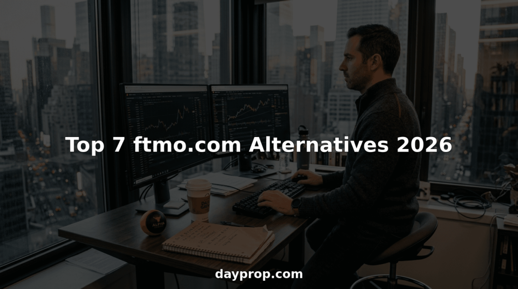 Trader at desk comparing trading platform dashboards