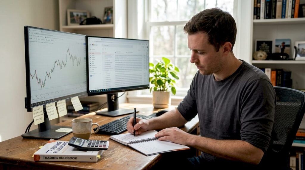 Trader recording rules in home office journal