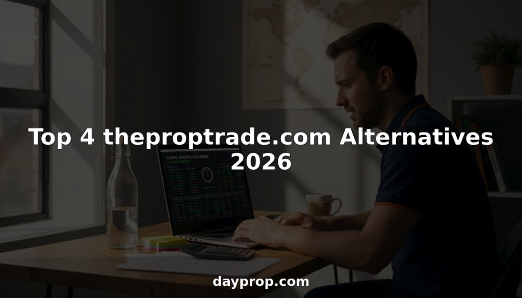 Trader analyzing challenge platforms in home office