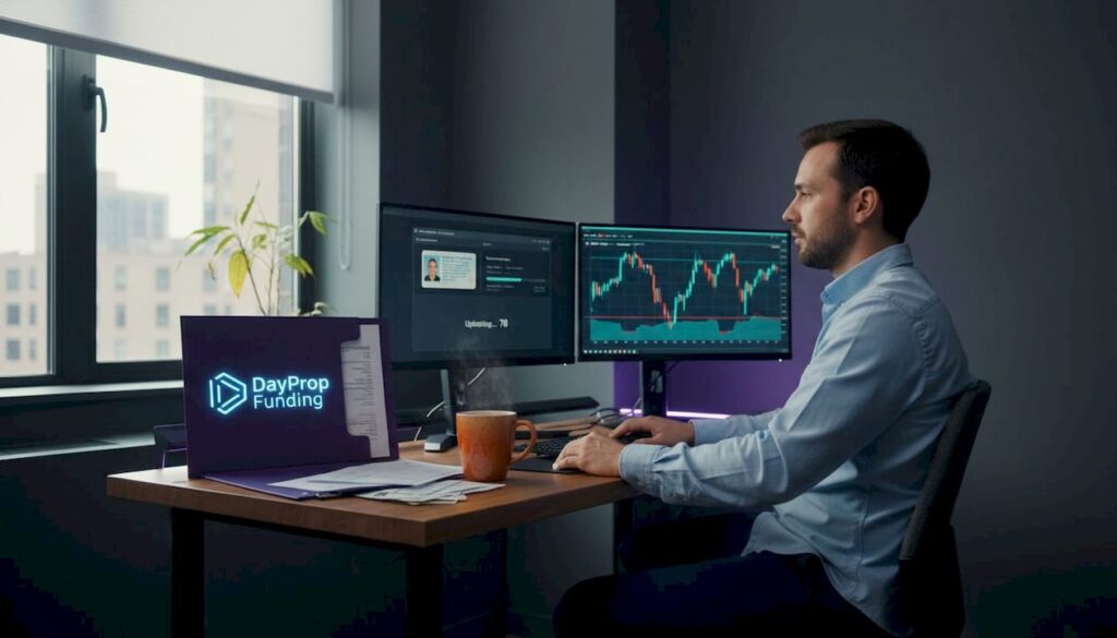 Retail trader preparing KYC documents at desk